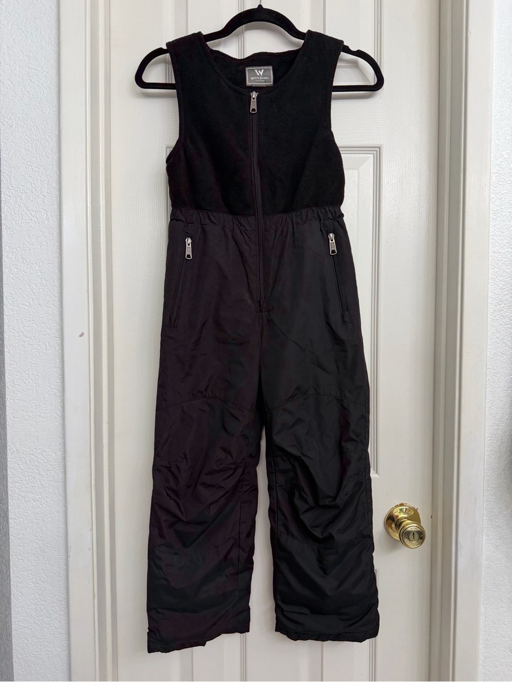 White Sierra Black Kids Insulated Snow Overalls Size 6